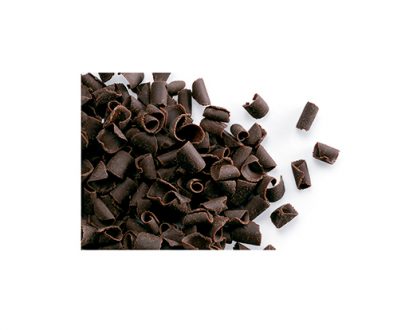 Curls de chocolate negro en forma de rizo