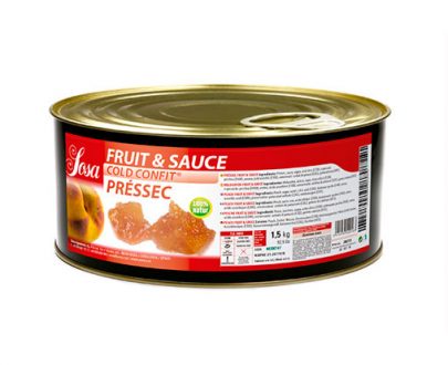 Fruit and sauce de melocotón a trozos