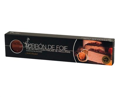 Turrón de foie con avellanas y chocolate de la marca Cuits